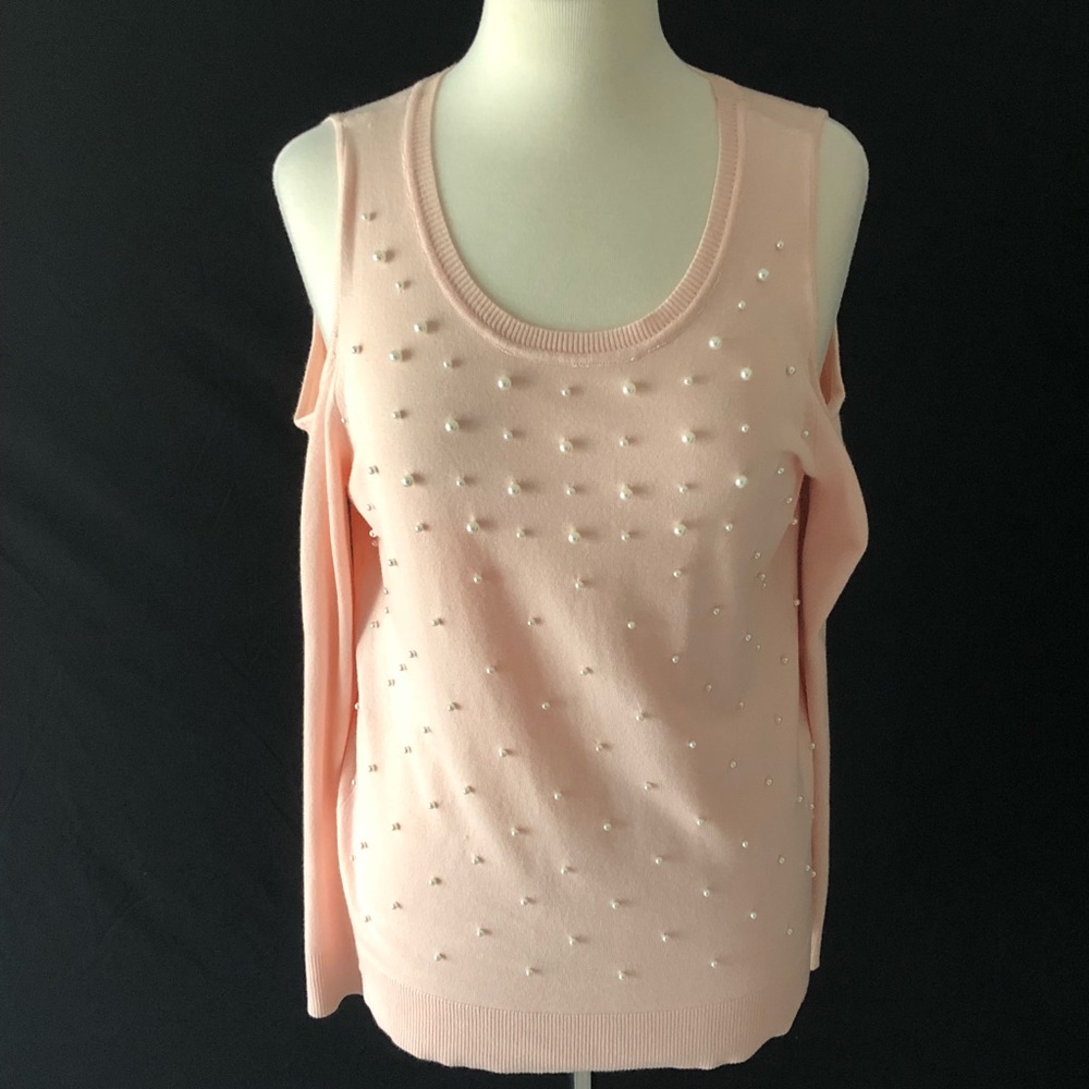 Women's Cold Shoulder Knit Jumper Olivia Warren Pink Size M